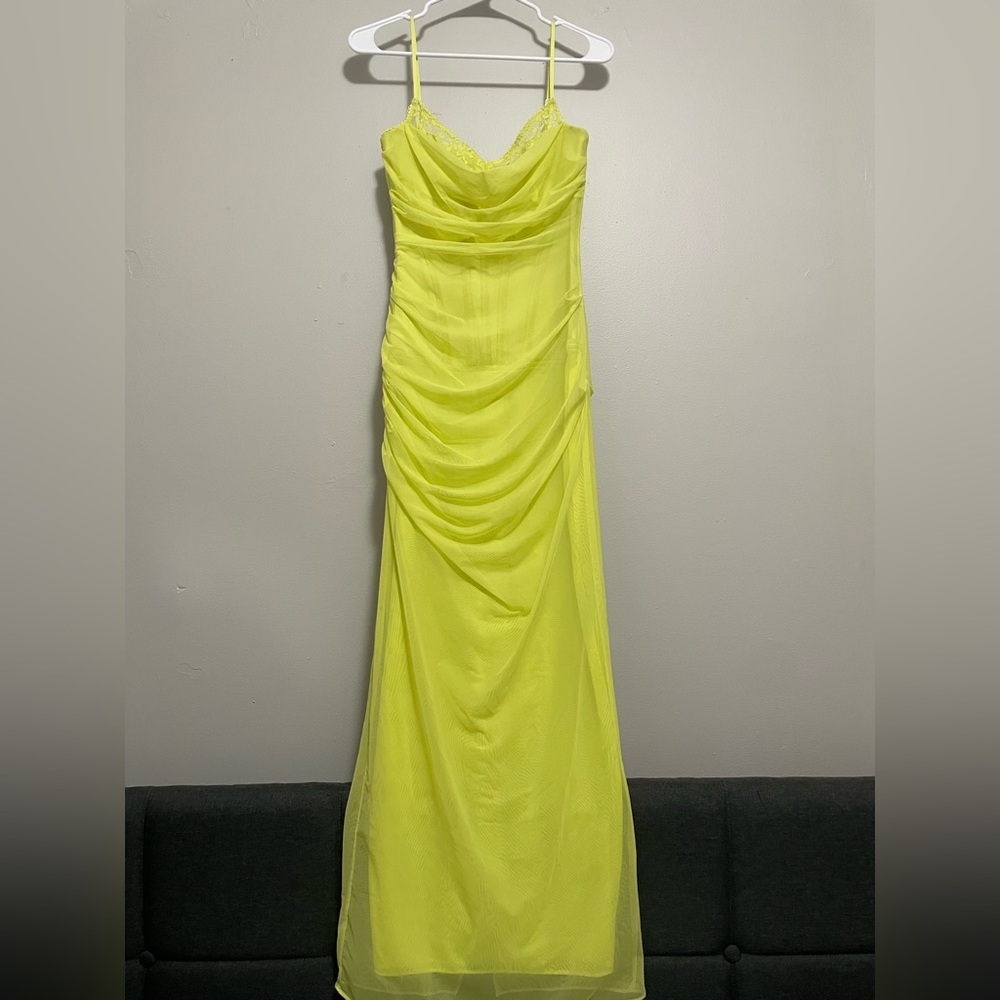 House of CB Lime Green/Yellow Corset Dress